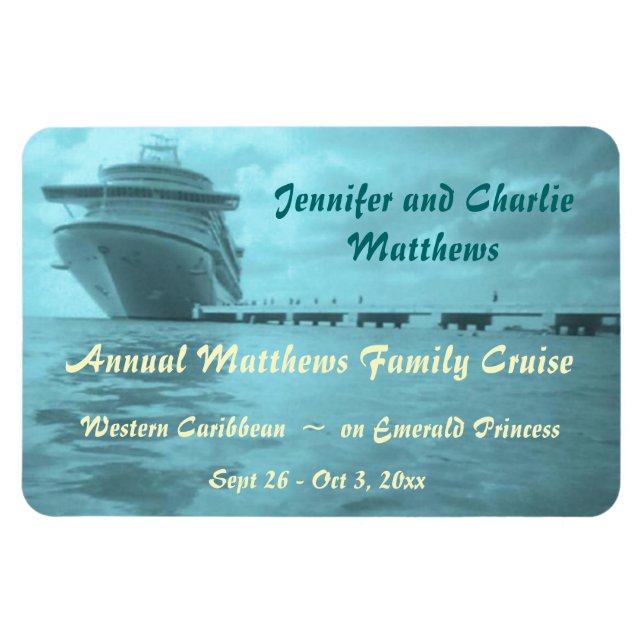 Aqua Ship Stateroom Door Marker Magnet (Horizontal)