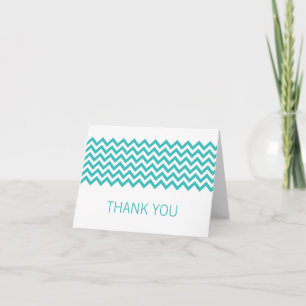Aqua Simple Chevron Carte de remerciements