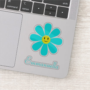 Aqua Smiling Daisy Personalized