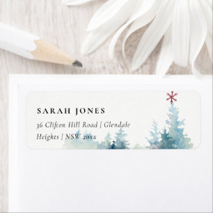 AQUA SNOWST FOREST PINE TREE CHRISTMAS STAR ADRESS