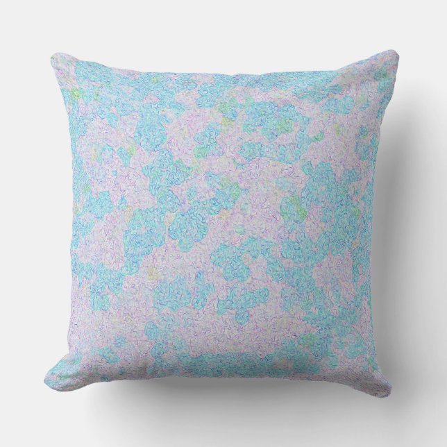 Aqua soft pastel elegant abstract throw pillow (Front)