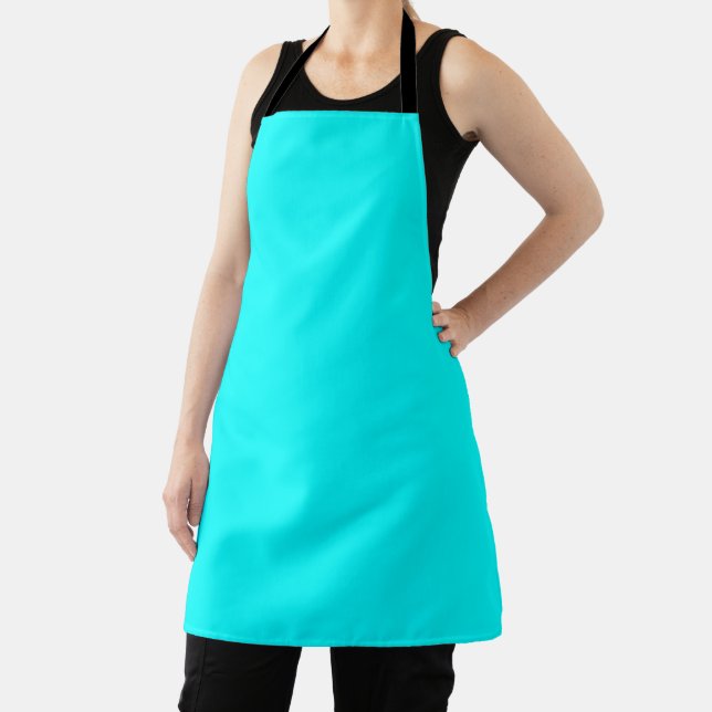 Aqua (solid colour) apron (Insitu)