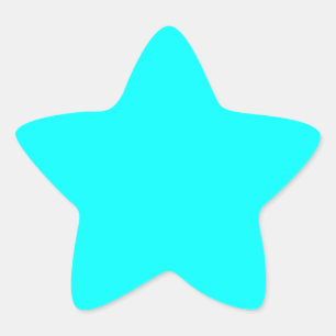 Aqua (solid colour) star sticker