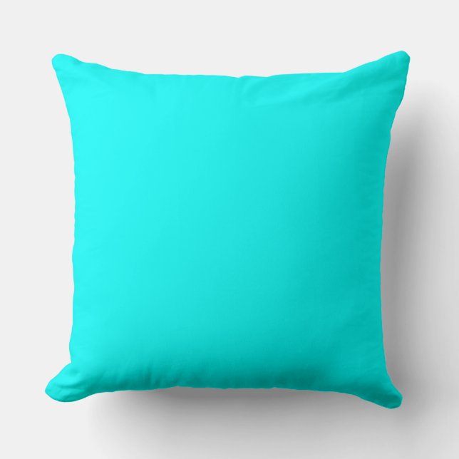 Aqua (solid colour) throw pillow (Front)