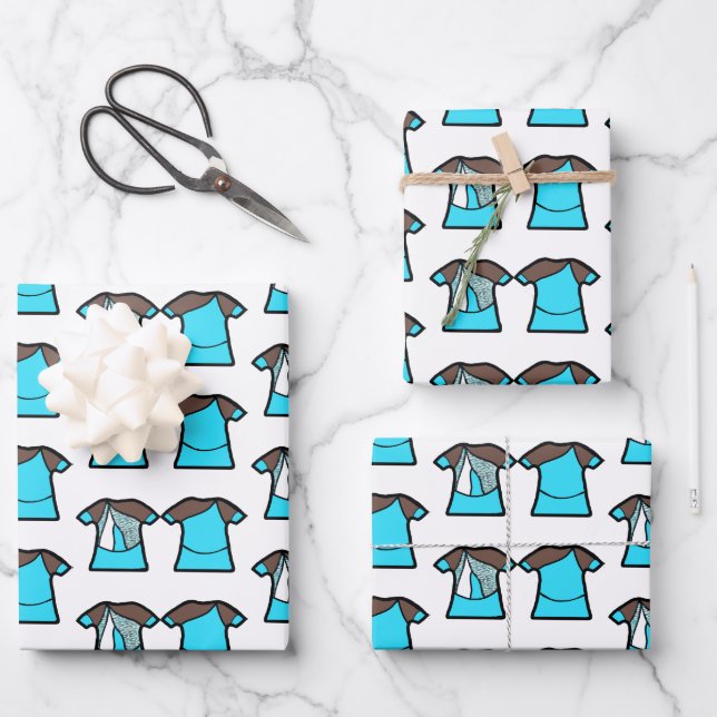 Aqua Spark Dancer Wrapping Paper Sheet (Front)