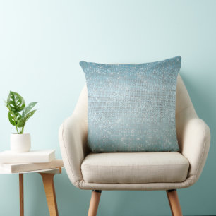 Aqua Sparkle Throw Pillow