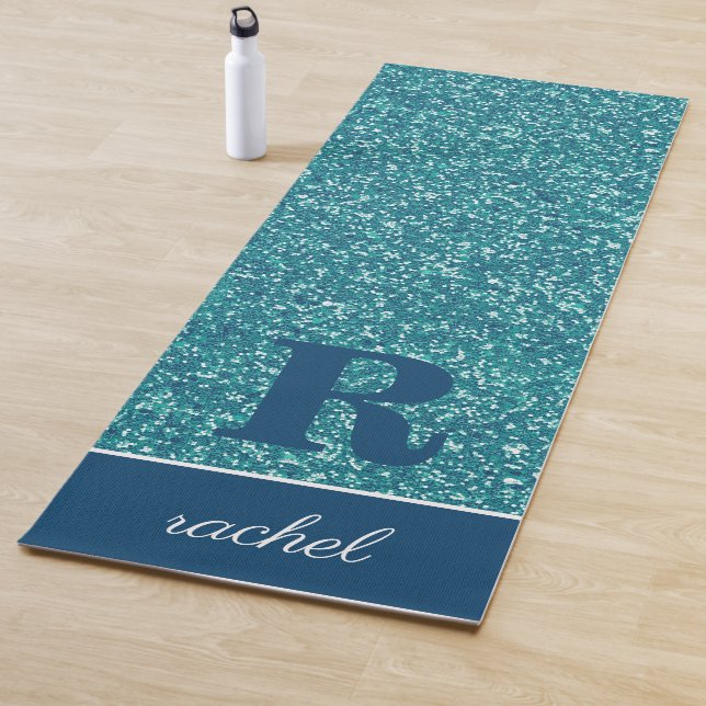 Aqua Sparkles Personalized Yoga Mat (In Situ)