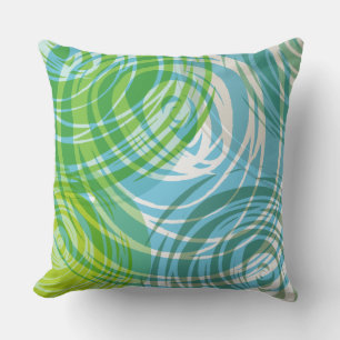 AQUA SPIRAL DESIGN Retro Throw Pillow