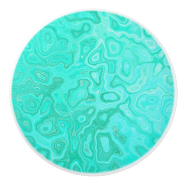 Aqua Splash Marbled Design Ceramic Knob (Front)