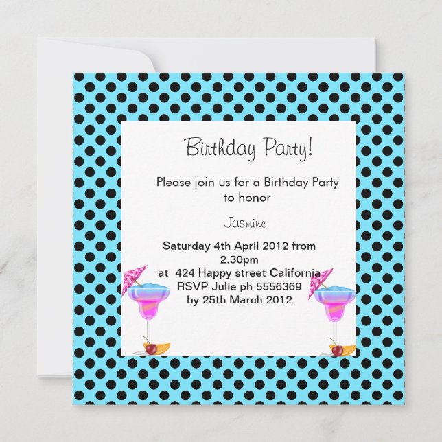 AQUA SPOT ANNIVERSAIRE FÊTE INVITATION (Devant)