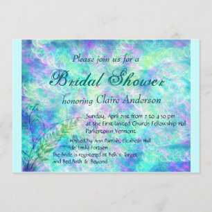 Aqua Spring Bridal Shower Invitation