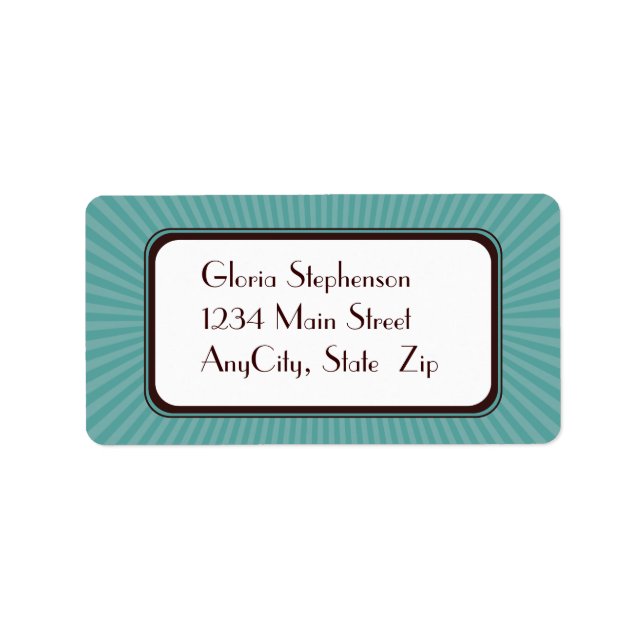 Aqua Spring Rays Address Labels (Front)