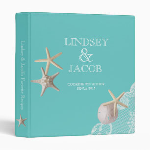 Aqua Starfish Beach Recipes Binder