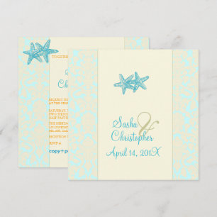 AQUA STARFISH+MARIAGE DAMASSÉ INVITATIONS