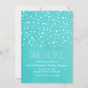 Aqua Starry Night Enregistrer la date Invitation