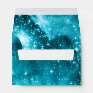 Aqua Stars Celestial Space Photo Envelope