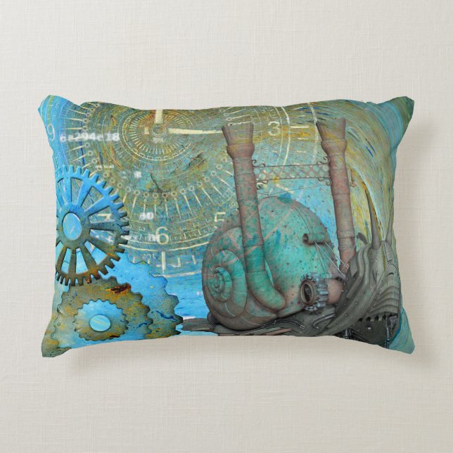Aqua Steam Snail Traveller Accent Pillow (Front)