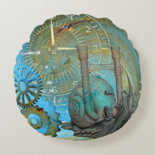 Aqua Steam Snail Traveller Round Pillow