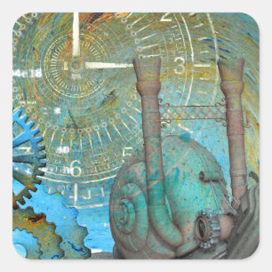 Aqua Steam Snail Traveller Square Sticker
