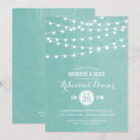 Aqua String Lights Répétition Dîner Invitation