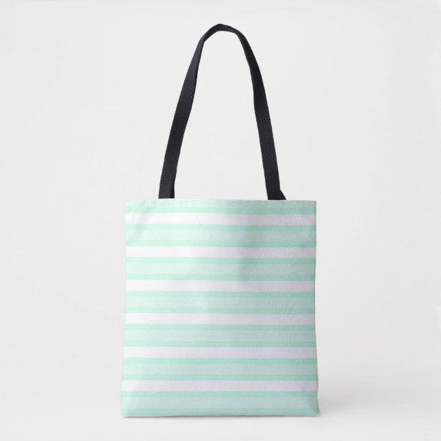 Aqua Stripe all over tote (Front)