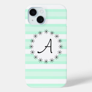 Aqua Stripe 'Monogram' iPhone case
