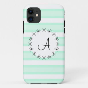 Aqua Stripe 'Monogram' iPhone case