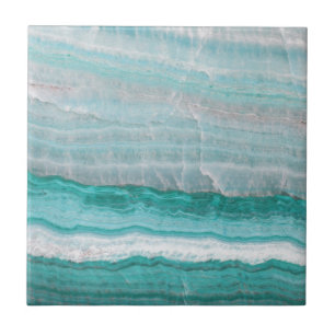 Aqua Striped Quartz Crystal Tile