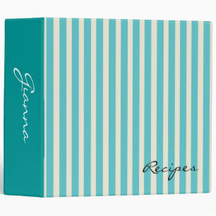 Aqua Stripes Binder