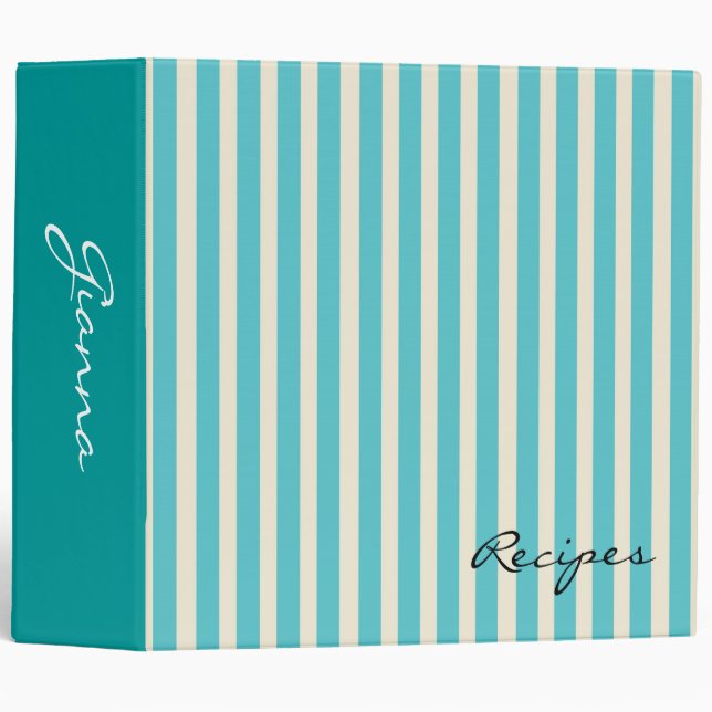 Aqua Stripes Binder (Front/Spine)