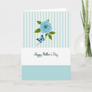 Aqua Stripes Mothers Day Card