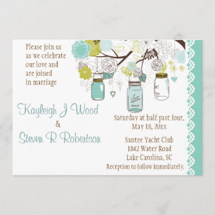 Aqua Summer's Dream Wedding Invitation