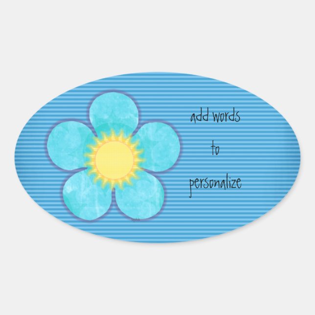 Aqua Sunshine Oval Oval Sticker (Front)