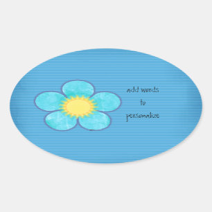 Aqua Sunshine Oval Sticker
