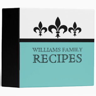 Aqua Swanky Fleur De Lis (2 inch) Binder