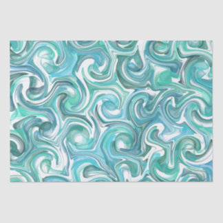 Aqua Swirl Tissue Paper