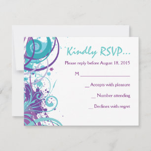 AQUA SWIRLS & STARS Bat Mitzvah Invitation