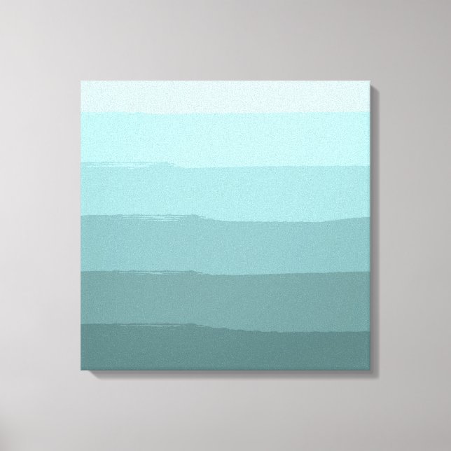 Aqua Teal Abstract Stripes Canvas Print (Front)
