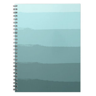 Aqua Teal Abstract Stripes Notebook