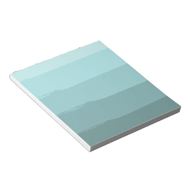 Aqua Teal Abstract Stripes Notepad (Angled)