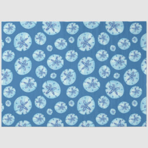Aqua-teal blue sand dollar watercolor  tissue paper
