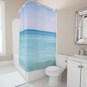 Aqua Teal Lavender Ocean Waves Tropical Beach