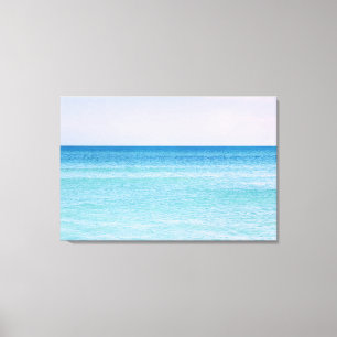 Aqua Teal Lavender Ocean Waves Tropical Beach Canvas Print