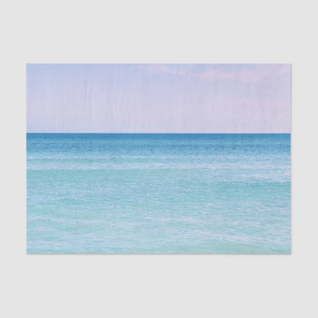 Aqua Teal Lavender Ocean Waves Tropical Beach Tissue Paper (Front)