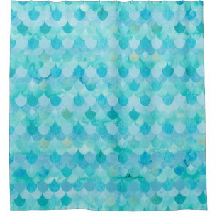 Aqua Teal Mermaid Scales Fish Scales Pattern