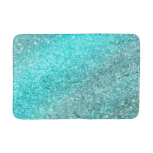 Aqua Teal Ocean Glitter #1 Bath Mat