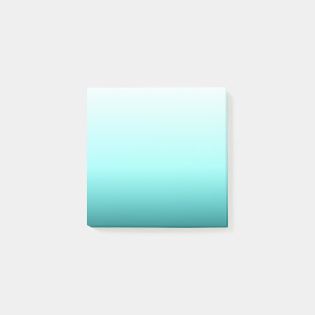 Aqua Teal Ombre Gradient Post-it Notes (Front)