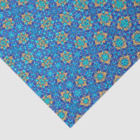 Aqua Teal Turquoise Faux Gold Leaf Shell Decoupage