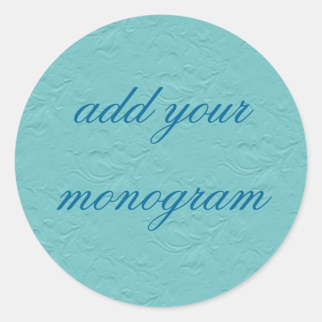 Aqua, Teal Wedding Envelope Seals, Labels (Front)
