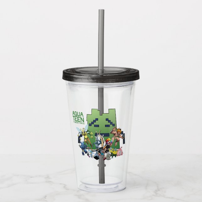 Aqua Teen Hunger Force Villains Acrylic Tumbler (Front)